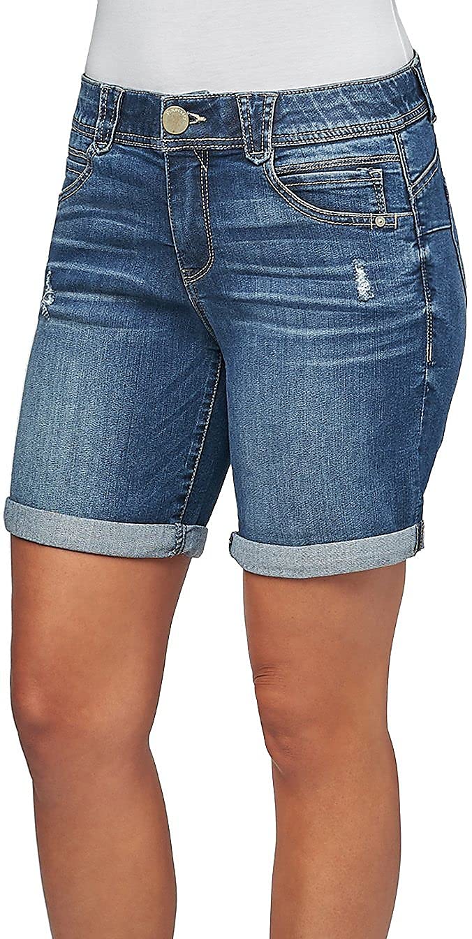 Democracy Women's 5" "Ab Solution Short Shorts, Indigo, 14